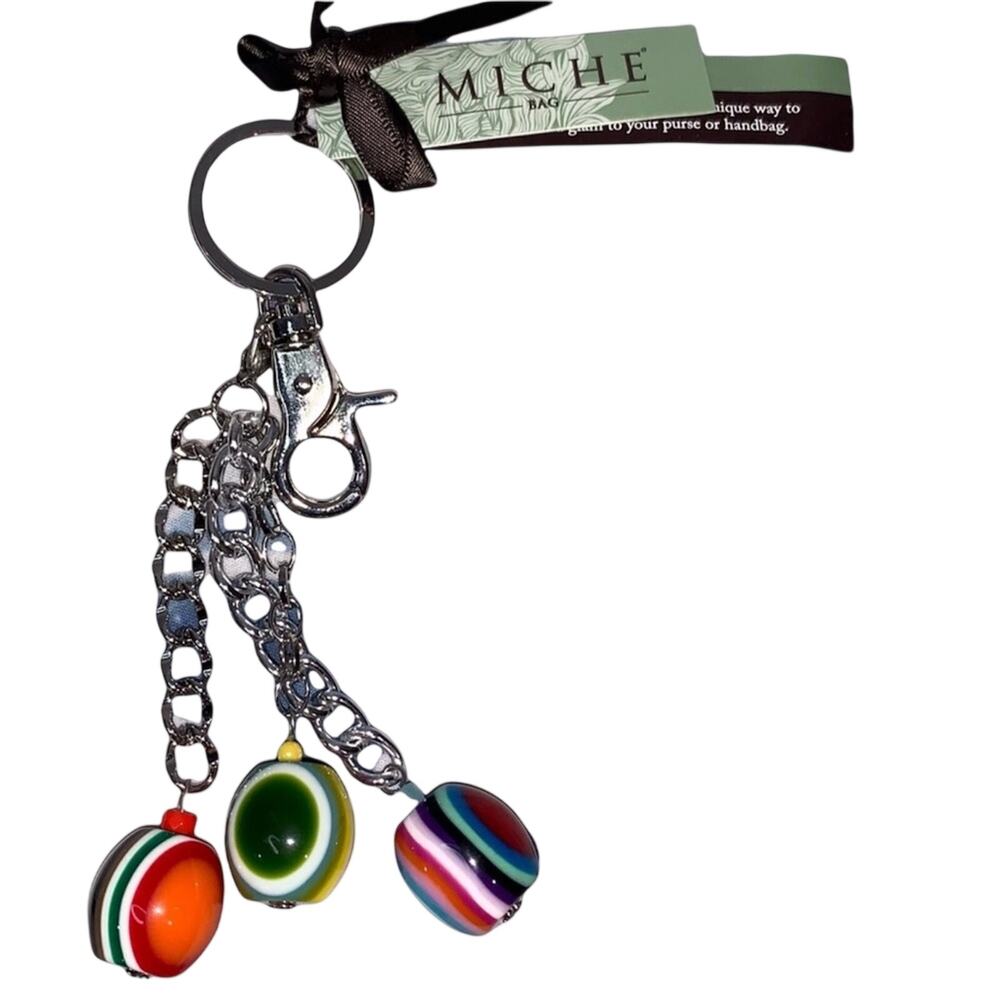 NWT Miche Cabana Colorful Bead Purse Charm Keychain Bag Accessory
